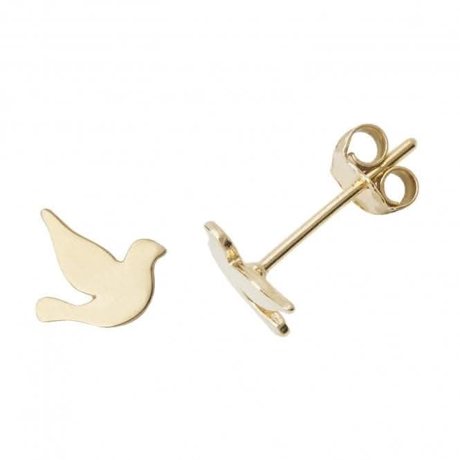 9ct Yellow Gold Dove Stud Earrings ES489