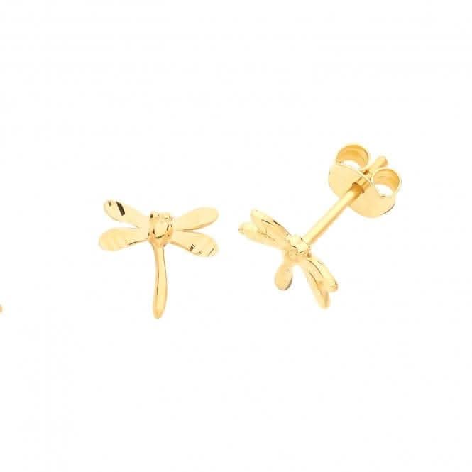 9ct Yellow Gold Dragon Fly Studs ES688