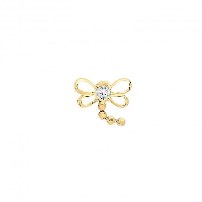 9ct Yellow Gold Dragonfly Cartilage 6mm Post Stud ES974