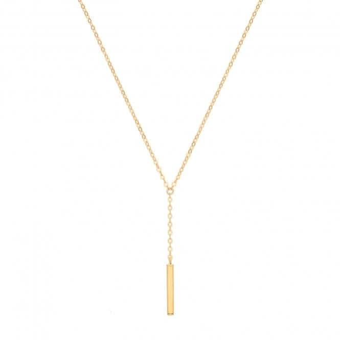 9ct Yellow Gold Drop Bar Necklet NK1607