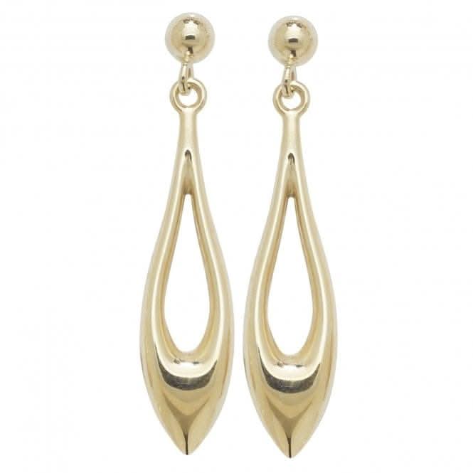9ct  Yellow  Gold  Elliptic  Drop  Earrings  ES421