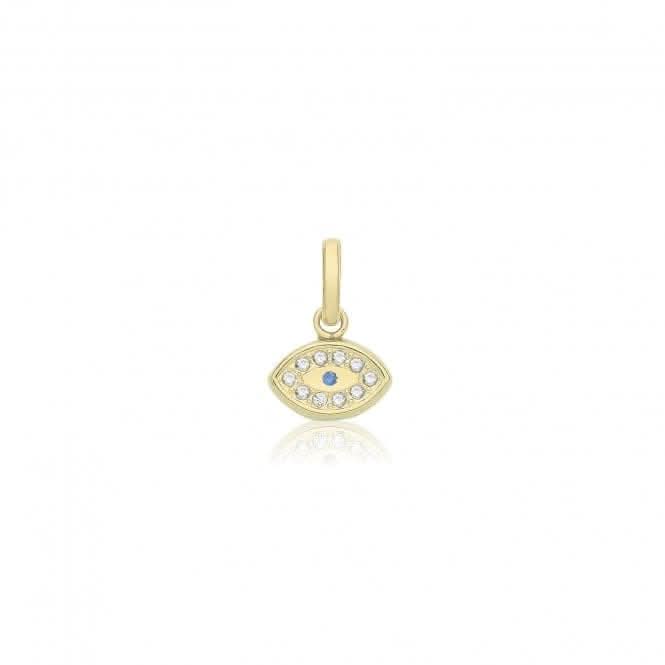 9ct Yellow Gold Evil Eye Pendant PN1343