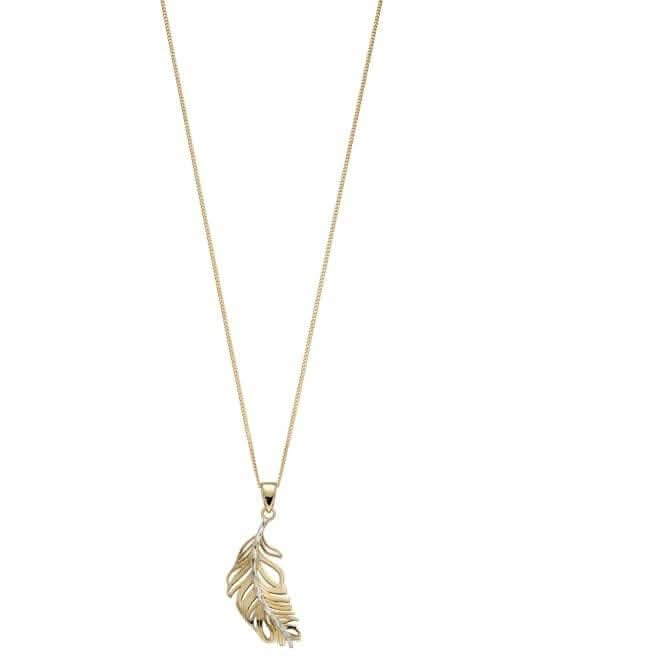 9ct Yellow Gold Feather Pendant GP2228