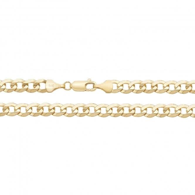 9ct Yellow Gold Flat Beveled Curb Chain