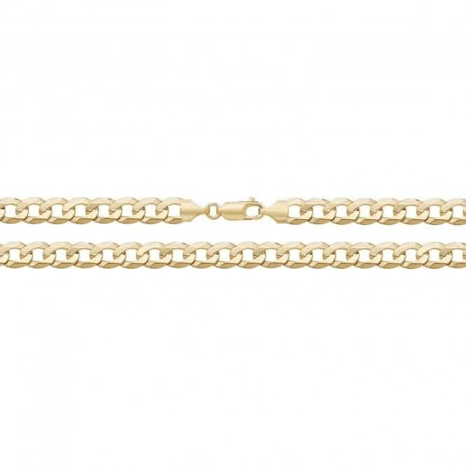 9ct Yellow Gold Flat Beveled Curb Chain