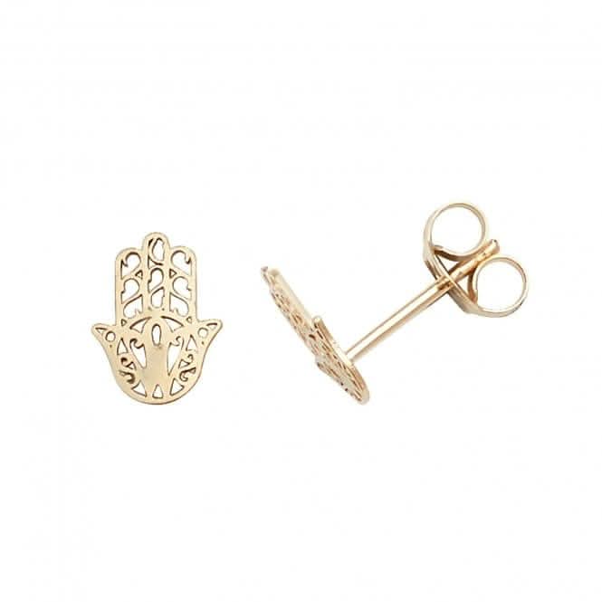 9ct Yellow Gold Hamsa Palm Stud Earrings ES622