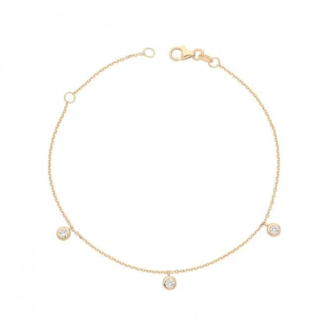 9ct Yellow Gold Hanging Zirconia Bracelet NK452B