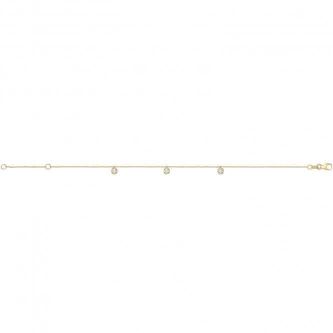 9ct Yellow Gold Hanging Zirconia Bracelet NK452BAcotis Gold JewelleryNK452B