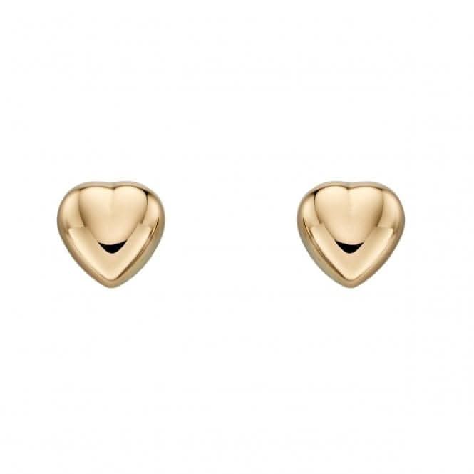 9CT Yellow Gold Heart Earrings GE2213