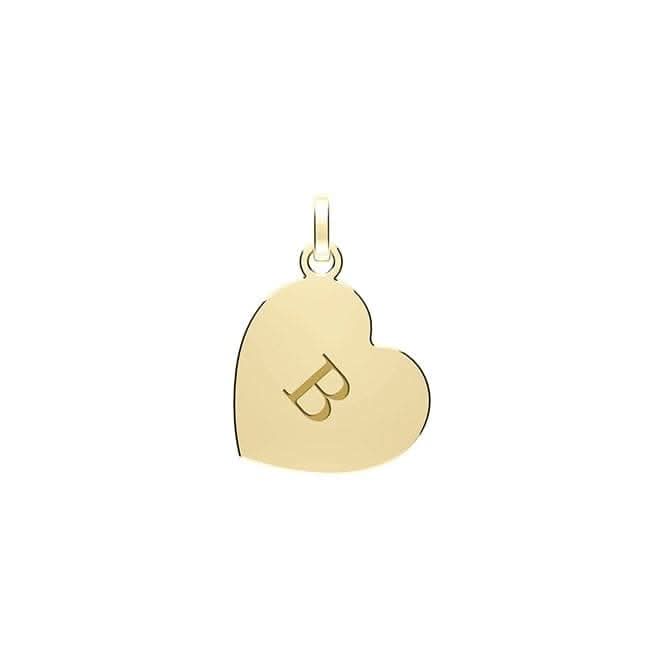 9ct Yellow Gold Heart Initial Pendant PN1290/B
