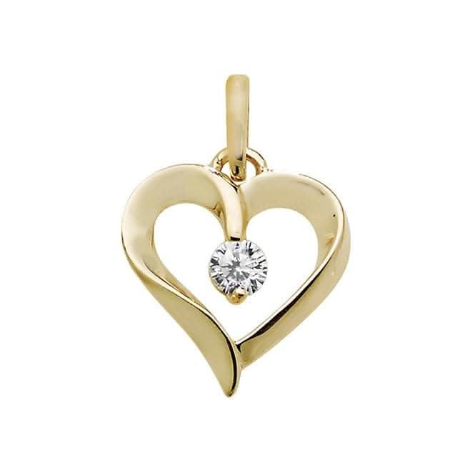 9ct Yellow Gold Heart Zirconia Pendant PN1004Acotis Gold JewelleryPN1004