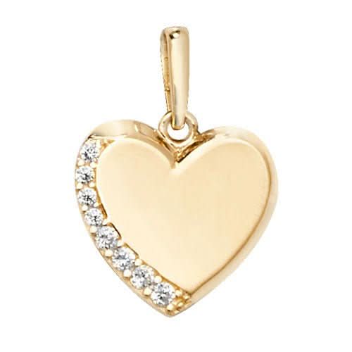 9ct Yellow Gold Heart Zirconia Pendant PN1047Acotis Gold JewelleryPN1047