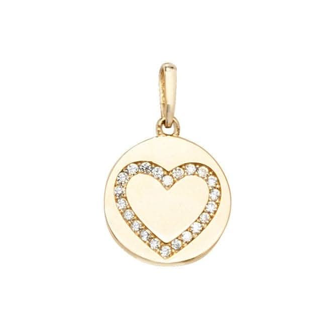 9ct Yellow Gold Heart Zirconia Pendant PN1048Acotis Gold JewelleryPN1048