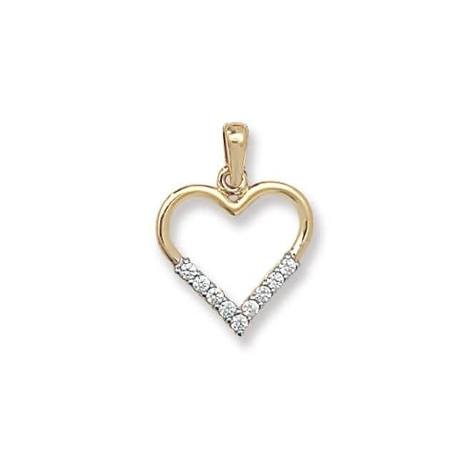 9ct Yellow Gold Heart Zirconia Pendant PN812Acotis Gold JewelleryPN812