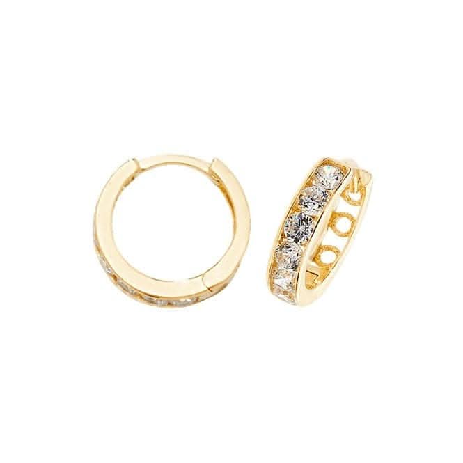 9ct Yellow Gold Hinged Zirconia Earrings ER033