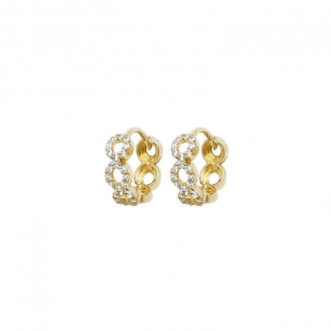 9ct Yellow Gold Zirconia Earrings with Hinged Design ER1149