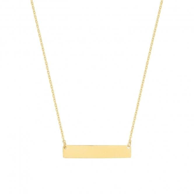 9ct Yellow Gold Minimalist Horizontal Bar Necklet NK385