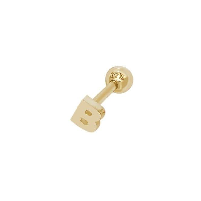 9ct Yellow Gold Initial Cartilage 6mm Post Stud ES940/B