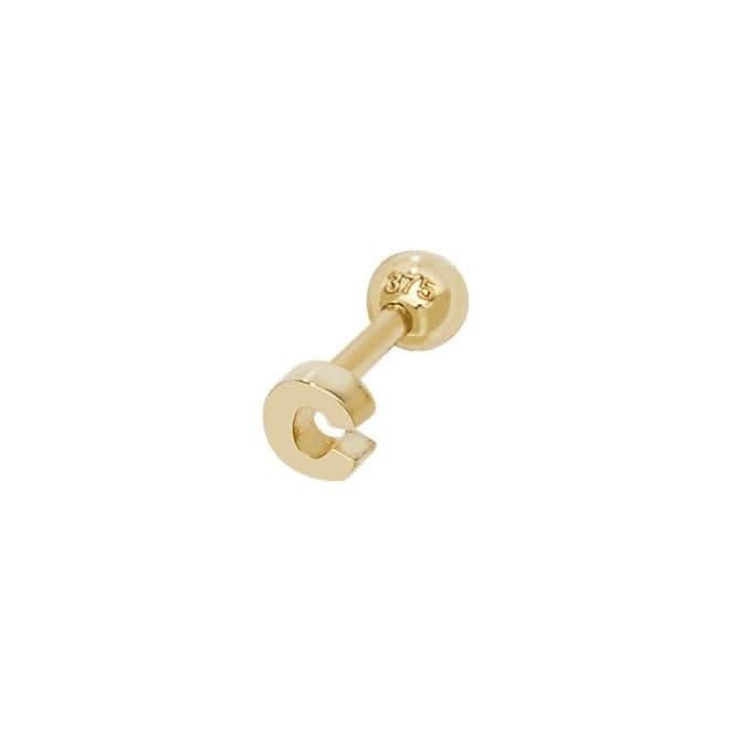 9ct Yellow Gold Initial Cartilage 6mm Post Stud ES940/C