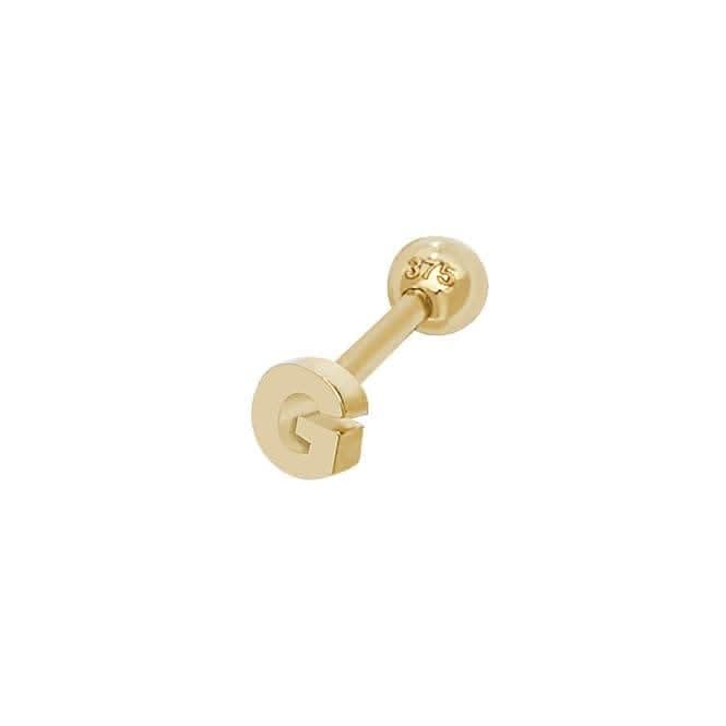 9ct Yellow Gold Initial Cartilage 6mm Post Stud ES940/G