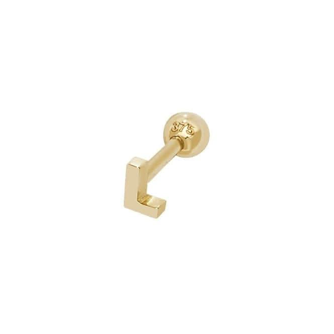 9ct Yellow Gold Initial Cartilage 6mm Post Stud ES940/L