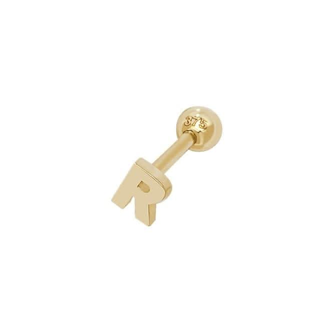 9ct Yellow Gold Initial Cartilage 6mm Post Stud ES940/R