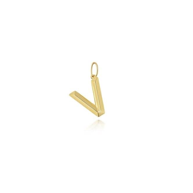 9ct Yellow Gold Initial Pendant PN1069/VAcotis Gold JewelleryPN1069/V