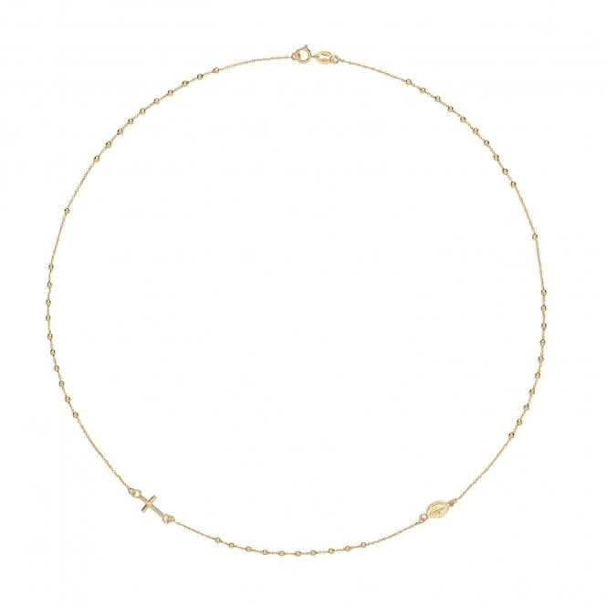 9ct Yellow Gold Ladies Rosary Necklet NK406