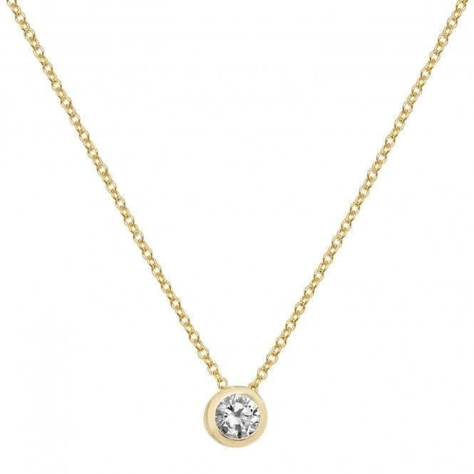 9ct Yellow Gold Ladies 18 Inch Zirconia Necklet NK351Acotis Gold JewelleryNK351
