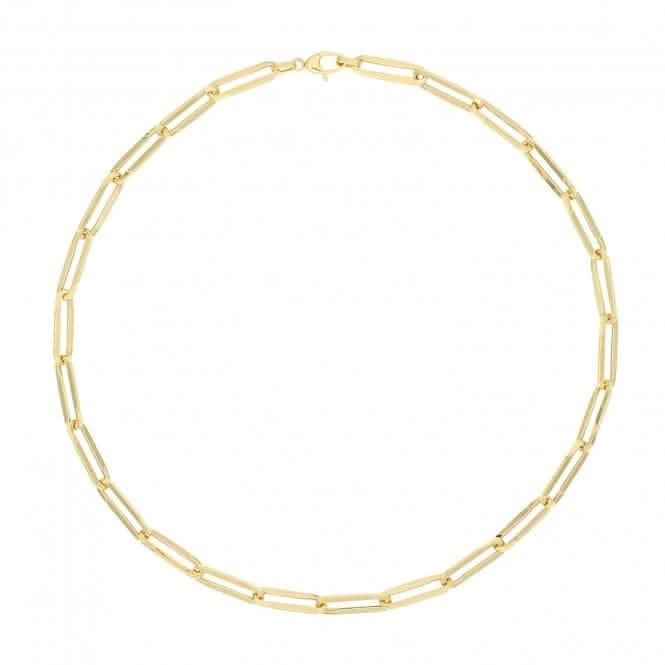9ct Yellow Gold Ladies Paperclip Necklet NK412