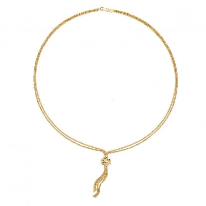9ct Yellow Gold Ladies Tassel and Knot Necklet NK091