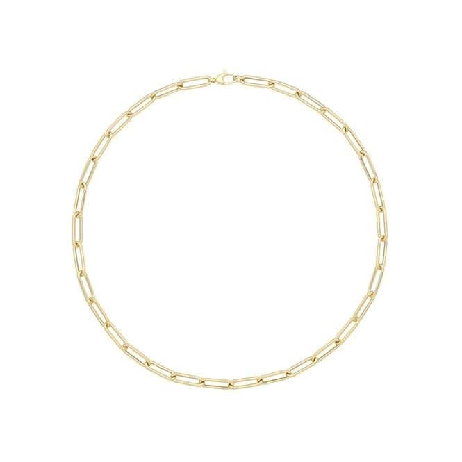 9ct Yellow Gold Ladies Paperclip Necklet NK418