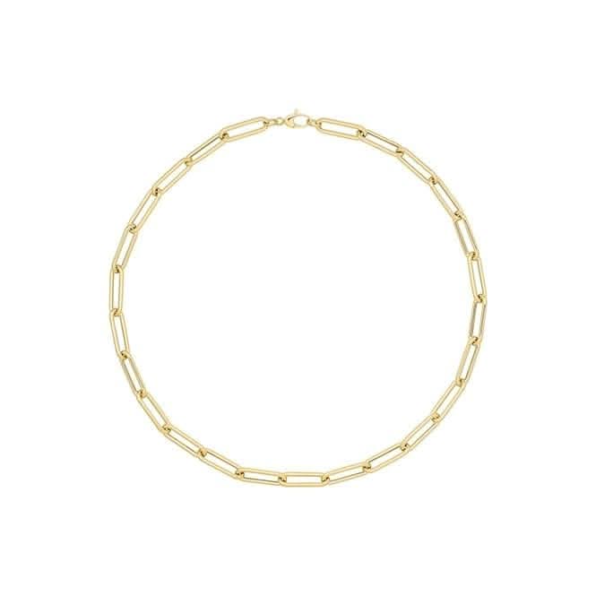 9ct Yellow Gold Ladies Paperclip Necklet NK419