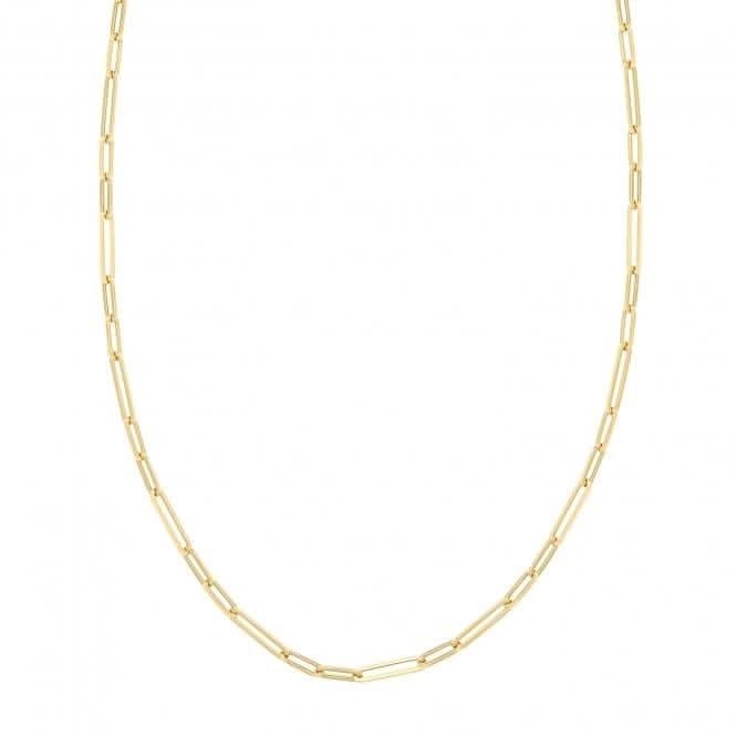 9ct Yellow Gold Ladies Paperclip Necklet NK415