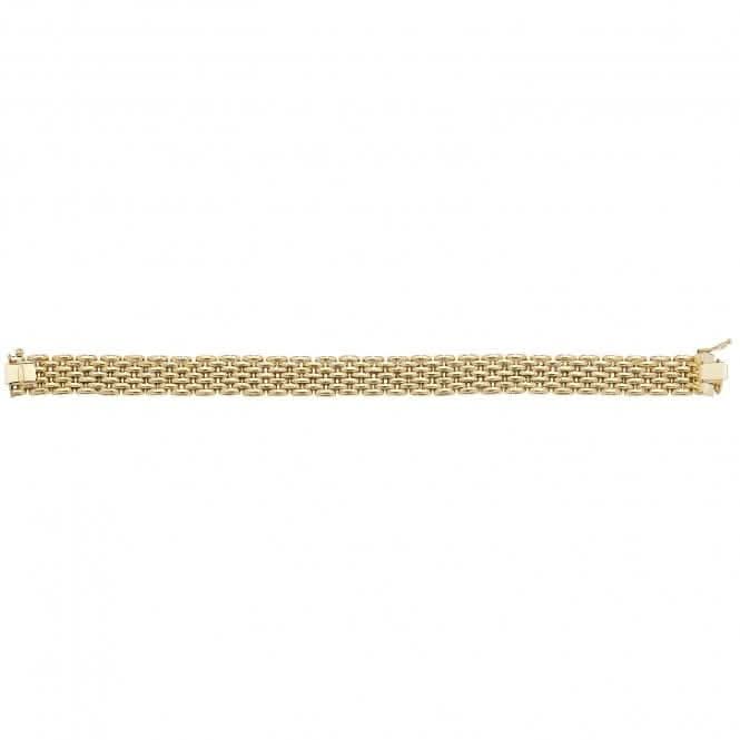 9ct Yellow Gold Brick Link Bracelet BR562