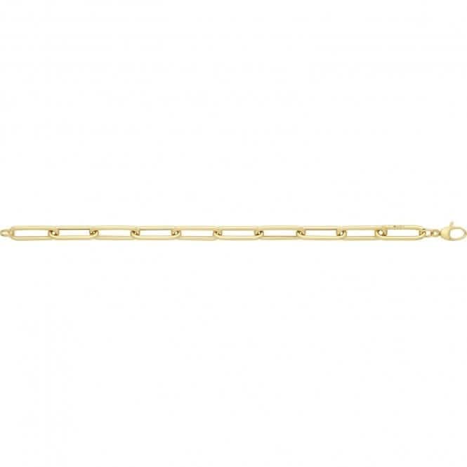 9ct Yellow Gold Ladies 7.5" Paperclip Bracelet BR661Acotis Gold JewelleryBR661