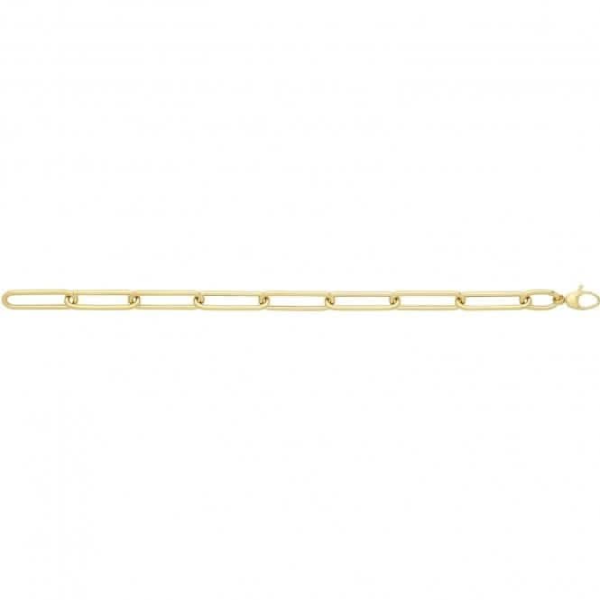 9CT Yellow Gold Paperclip Bracelet BR662