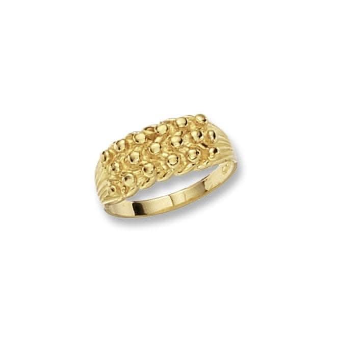 9ct Yellow Gold Ladies Keeper 3 Row Ring RN176
