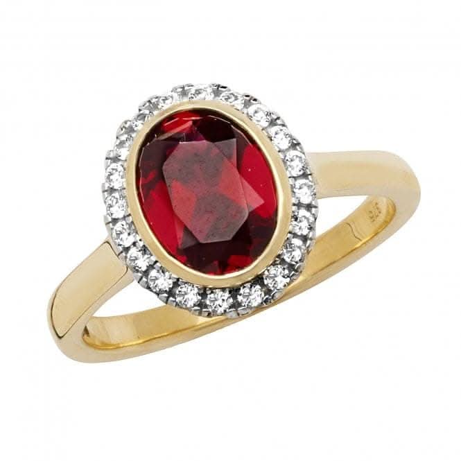 9ct Yellow Gold Ladies Rh Plated Ring RN1202R