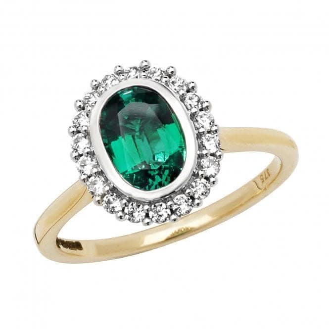 9ct Yellow Gold Ladies Rh Plated Ring RN1203E