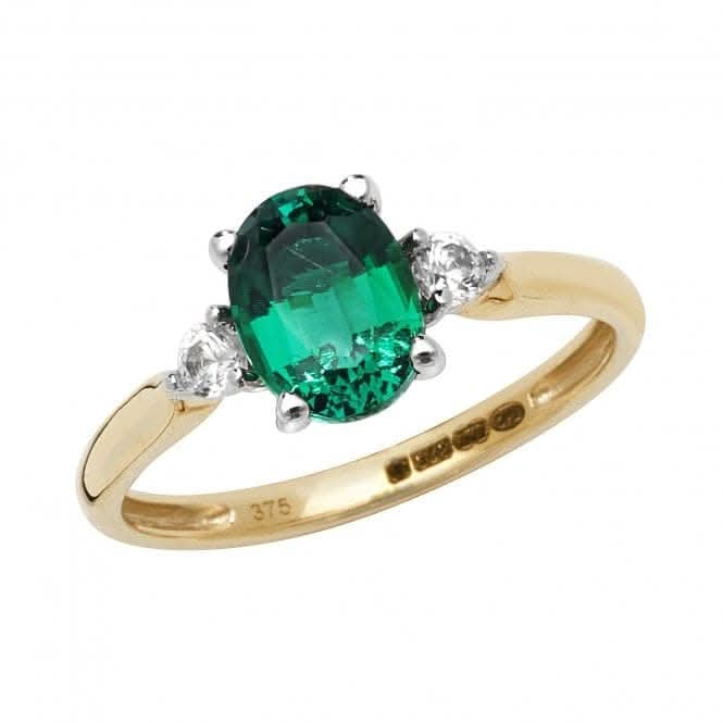 9ct Yellow Gold Ladies Rh Plated Ring RN1205E