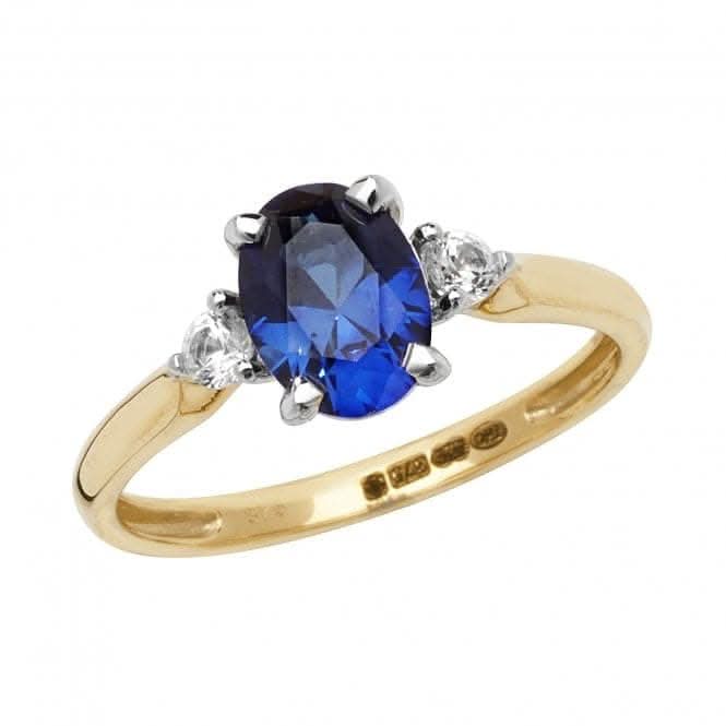 9ct Yellow Gold Ladies Rh Plated Ring RN1205S