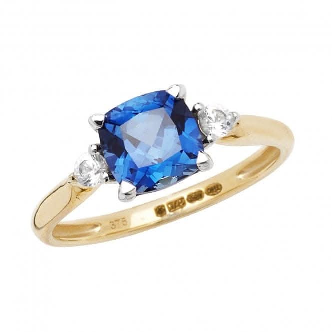 9ct Yellow Gold Ladies Rh Plated Ring RN1206S