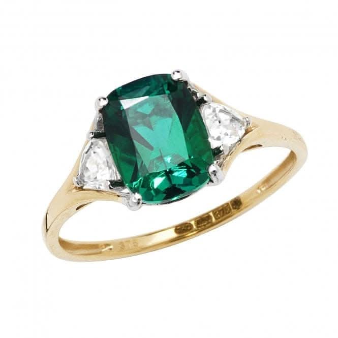 9ct Yellow Gold Ladies Rh Plated Ring RN1207E