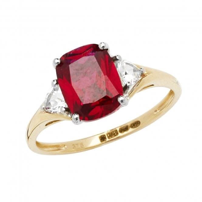 9ct Yellow Gold Ladies Rh Plated Ring RN1207R