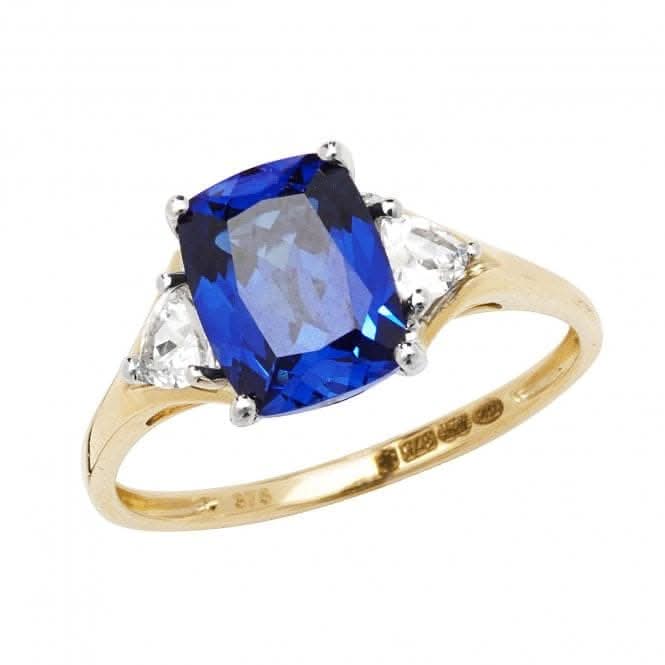 9ct Yellow Gold Ladies Rh Plated Ring RN1207S
