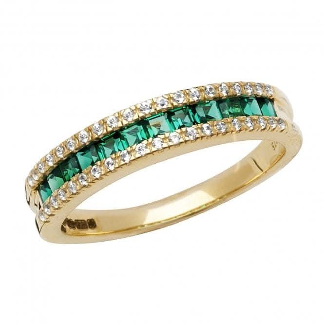 9ct Yellow Gold Ladies Rh Plated Ring RN1208E