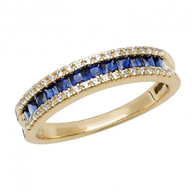 9ct Yellow Gold Ladies Rh Plated Ring RN1208S