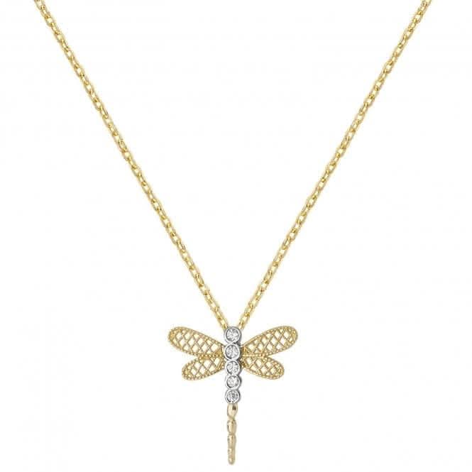 9ct Yellow Gold Ladies Zirconia Pendant On 16+2 Inch Chain NK363Acotis Gold JewelleryNK363