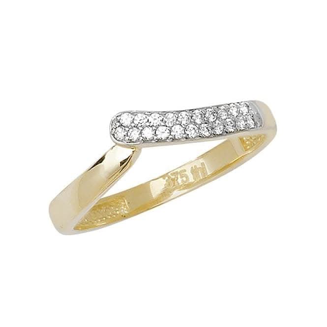 9ct Yellow Gold Ladies Zirconia Ring RN680